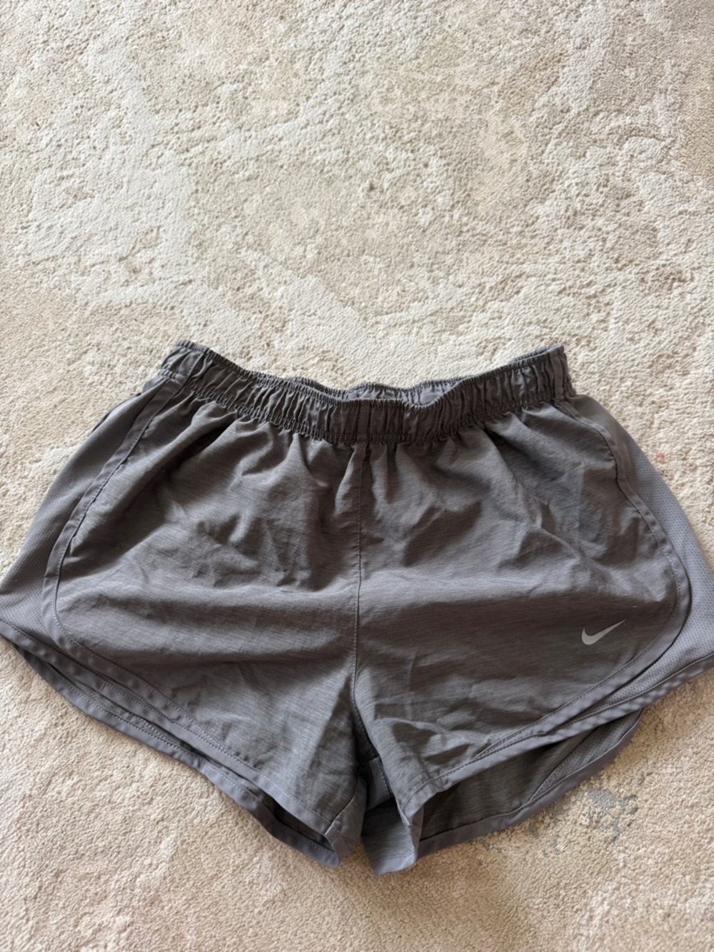 Nike Women's Gray Running Shorts with Swoosh
